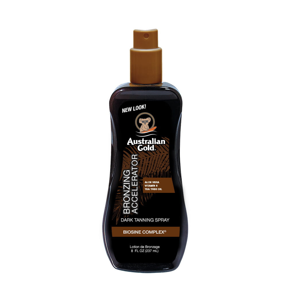 Australian Gold Dark Tanning Accelerator Spray Gel With Bronzer, 8 Oz